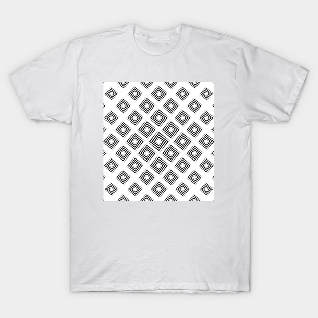 Abstract Square Illusion Art Deco Pattern Design T-Shirt by Pattern Plans